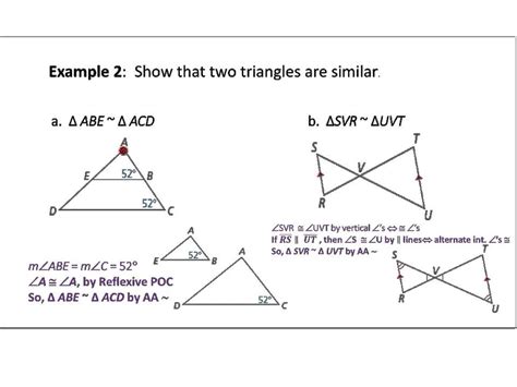 7 3 Practice Similar Triangles Aa Similarity