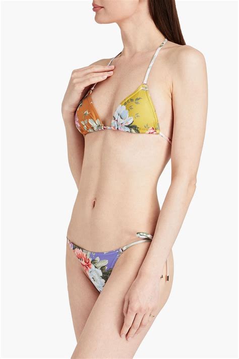 Zimmermann Floral Print Triangle Bikini The Outnet