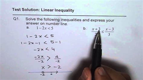 Solution Q1a Solve Linear Inequality With Fractions Youtube