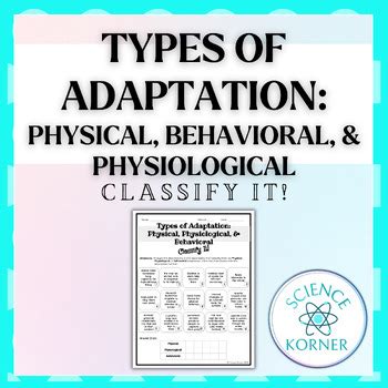 Types of Adaptation | Reading, Classify It & Cut & Paste by Science Korner