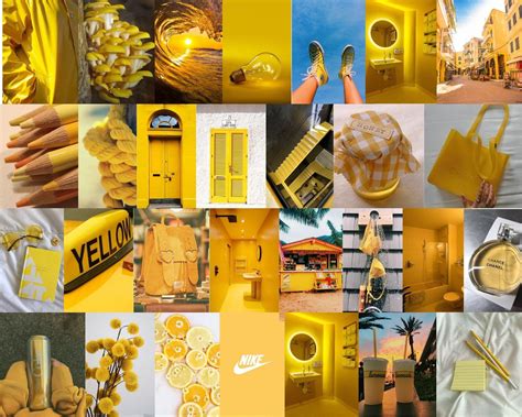 Wall Collage Kit Yellow Aesthetic /aesthetic Wall Collage / - Etsy