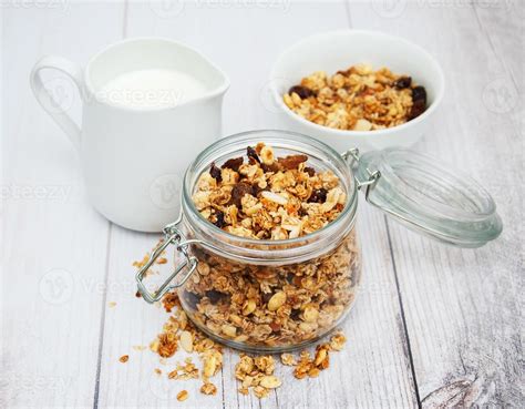 Homemade Granola In Jar Stock Photo At Vecteezy