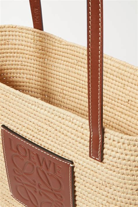 Loewe Paula S Ibiza Small Leather Trimmed Woven Raffia Tote Woven