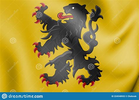 Flanders Region, Belgium Flag Vector Illustration On White Background ...