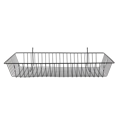 Black Mini Wire Grid Basket For Slatwall Or Pegboard 24 L X 12 W X