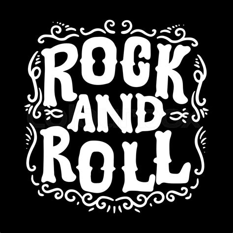 Rock And Roll Lettering Phrase For Postcard Banner Sign Flyer