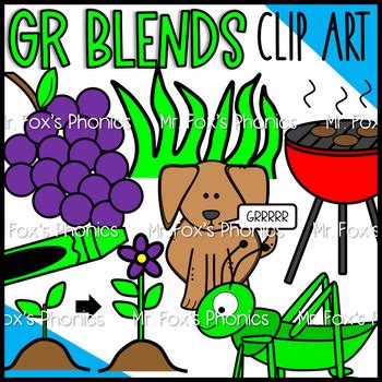 GR Blends Clip Art: Beginning Blends Clip Art by Mr Fox | TPT