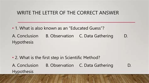 Quarter Week Describe The Components Of Scientific Investigation Pptx