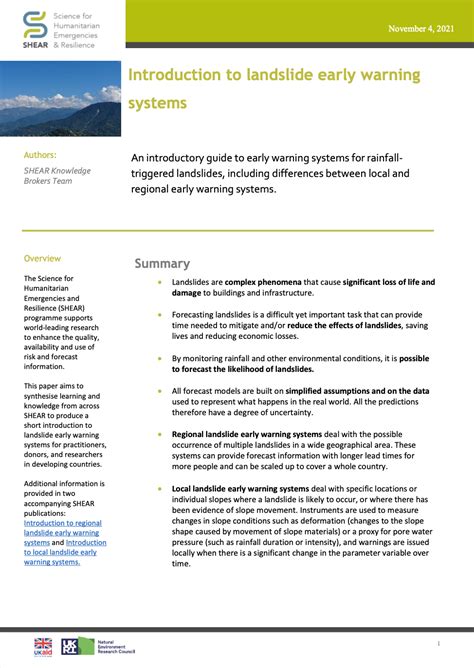 Introduction to landslide early warning systems | PreventionWeb