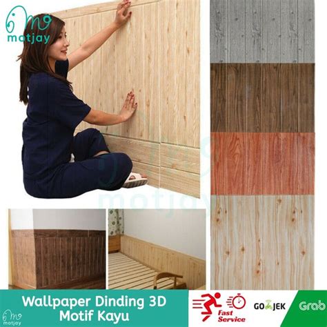 Jual Wallpaper Dinding 3D Kayu Foam Motif Kayu Di Lapak Motjay Official