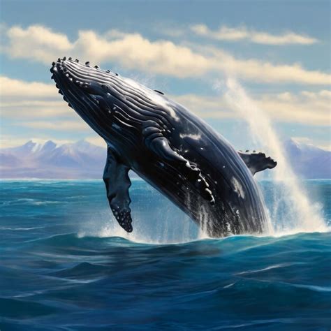 Premium Photo A Majestic Humpback Whale Breaches The Oceans Surface