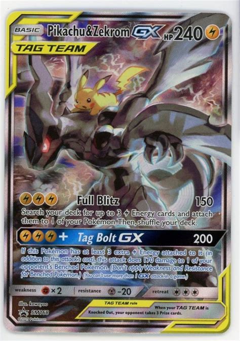 Pikachu Zekrom Pokemon Tag Team Gx Alternate Full Art Promo Sm