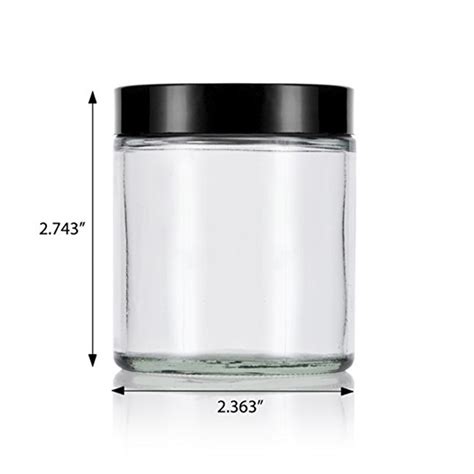 4oz 120ml Clear Thick Glass Straight Sided Jar With Black Smooth Lids High Quality 4 Oz Glass