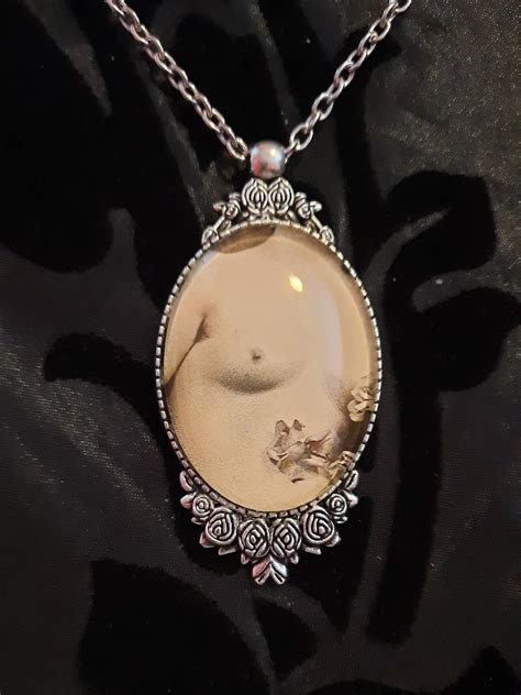 Vintage Nude Postcard Pendant Breasts And Flowers Etsy