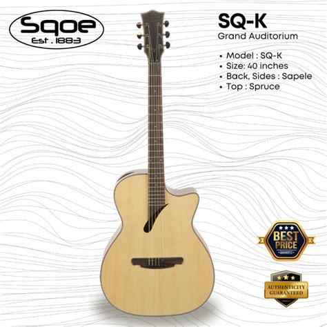 SQOE SQ-K 40 inch Grand Auditorium Acoustic Guitar ( SQK / SQ K ) | Lazada