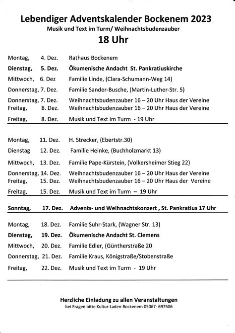 Kirchengemeinden Bockenem Und K Nigsdahlum Lebendiger Advent In