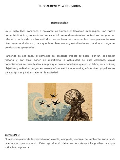 O Realismo Pedagogico Privilegiava A Experiencia E Acreditava - Realismo Pedagógico en la Educación | PDF | Realismo literario | John Locke