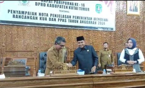 KUA PPAS APBD Kutim Tahun 2024 Dibahas Di Rapat Paripurna Ketua DPRD