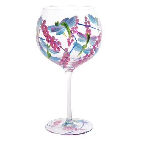 Buy Lynsey Johnstone Hand Painted Gin Glass Dragonflies Mydeal