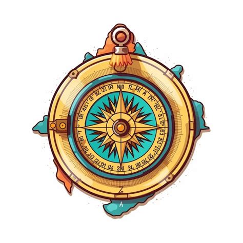 Premium Ai Image Illustration Of A Compass With A Gold And Blue Face