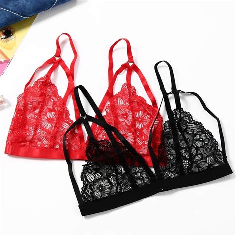Women Sexy Plus Size Lingerie Floral Sheer Lace Bra Seamless Bralette Bustier Intimates Sleep