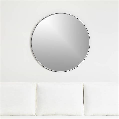 Edge Black Round 36" Wall Mirror + Reviews | Crate & Barrel