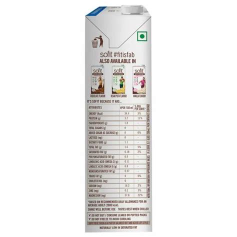 Sofit Naturally Sugar Free Soya Milk 1 L Tetra Pak Jiomart