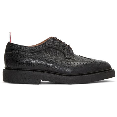 Thom Browne Black Classic Longwing Crepe Sole Brogues Thom Browne