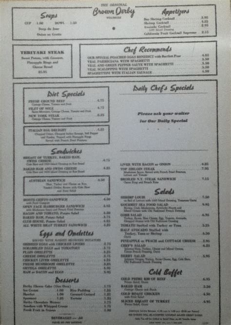 Brown Derby Menu | Collectors Weekly