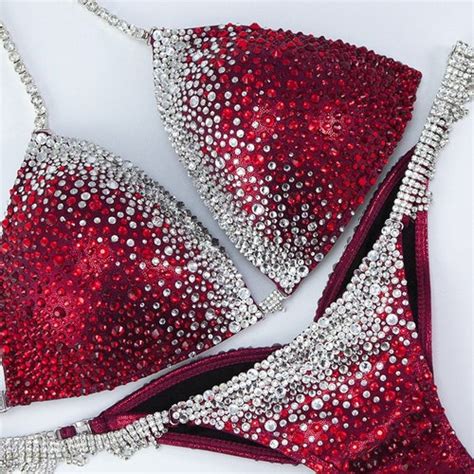 Red Crystal Competition Bikini CB043 Etsy