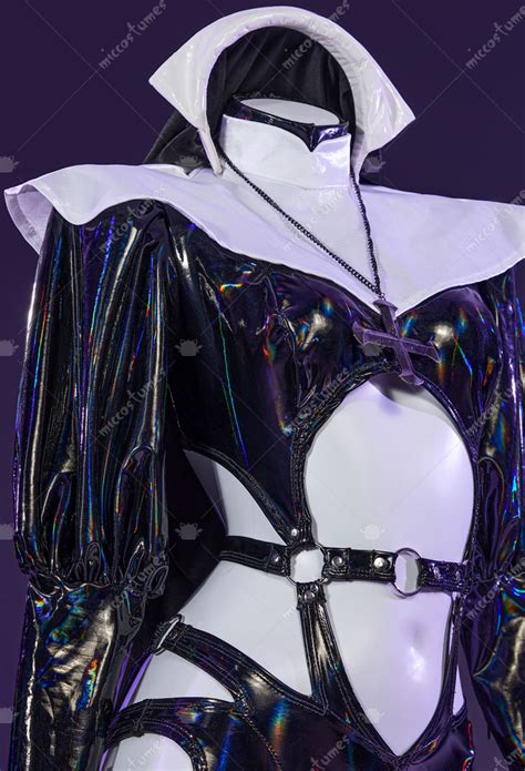 Gothic Nun Sexy Lingerie Set Halloween Sexy Cutout Bodysuit Jumpsuit Costume Top Quality