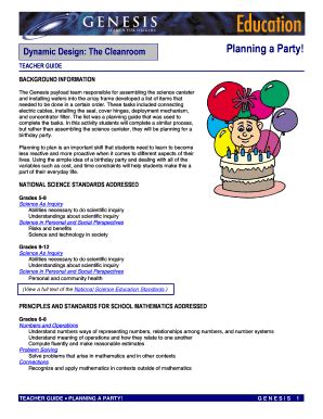 Fillable Online Genesismission Jpl Nasa Planning A Party Fax Email