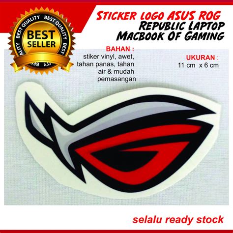 Jual Stiker Logo Asus Rog Sticker Republic Laptop Macbook Of Gaming