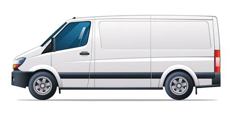 Car Vector Illustration Cargo Van Side View Isolated On White