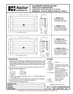 Fillable Online Submittal Model 51C O And 51CD O Type S Aluminum