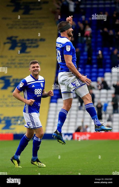 Birmingham City S Lukas Jutkiewicz Right Celebrates After He Scores