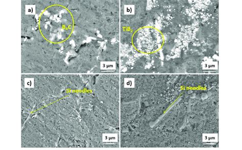 Sem Micrographs Of Al Weldment With A B C Particles B Tib