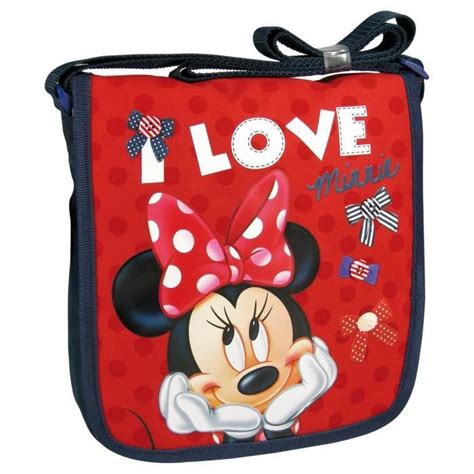 MINNIE MOUSE SAC BANDOULIÈRE I LOVE MINNIE Rouge Cdiscount