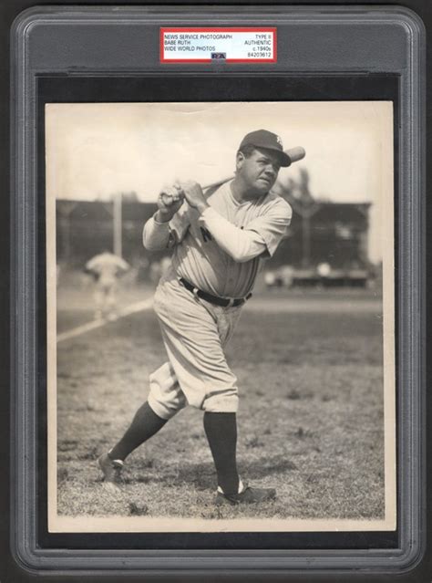 Babe Ruth Swinging For The Fences Photograph Used For Topps