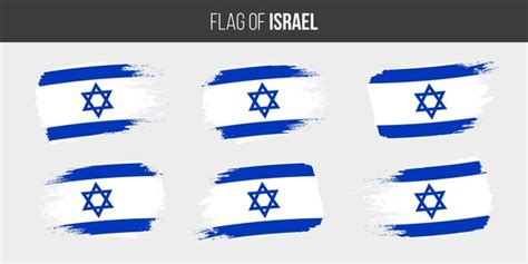 Israel Flaggen Pinselstrich Grunge Vektor Illustration Flagge Israels