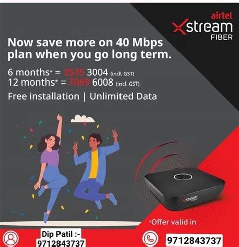 Airtel Xstream Fiber Free Installation 3 Months Plan Airtel Xstream