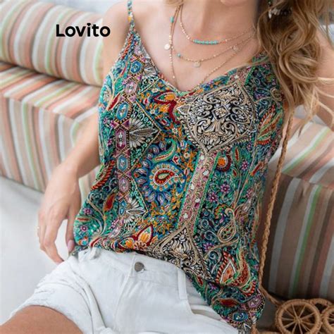 Lovito Regata Boho Tribal Print Padr O Para Mulheres L Ed Shopee