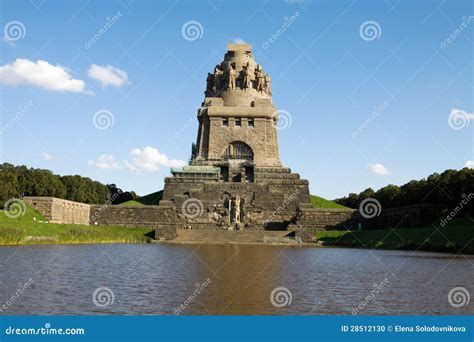 The Monument To the Battle of the Nations in Leipzig Stock Photo - Image of pond, famous: 28512130