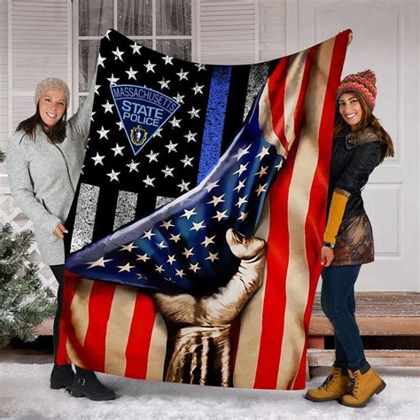 Massachusetts State Police Sherpa Fleece Blanket - DESIGN-TREND