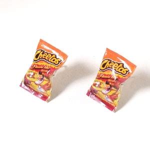 Miniature Cheetos Flaming Hot Earrings Miniature Food Jewelry Junk Food Earrings Kawaii Cute