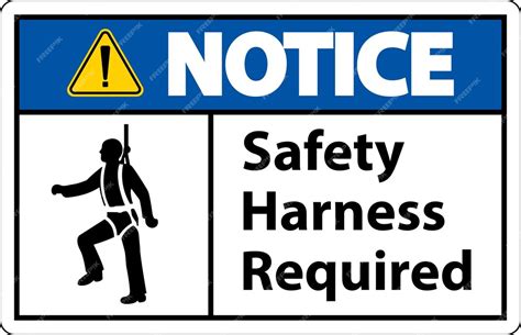premium vector notice safety harness required sign  white background