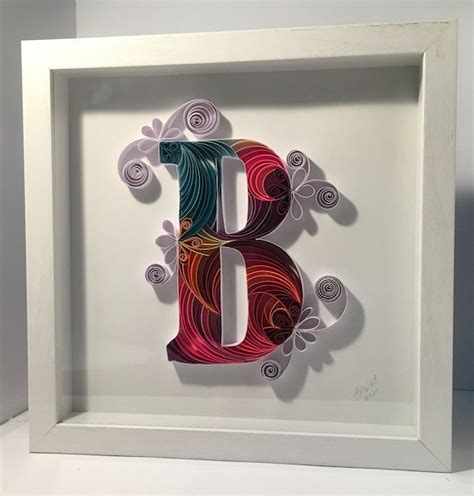 Quilling Art Letter B Paper Art Quilling Letter Framed Etsy