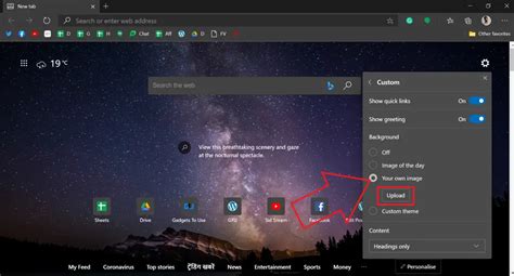 Cómo cambiar la imagen de fondo de la nueva pestaña en Microsoft Edge