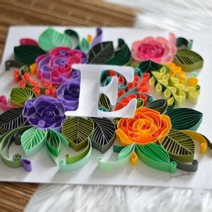 Quilling Personalized E Letters A To Z Wall Art Wall Decal Home