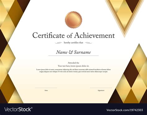 Luxury Certificate Template With Elegant Border Vector Image